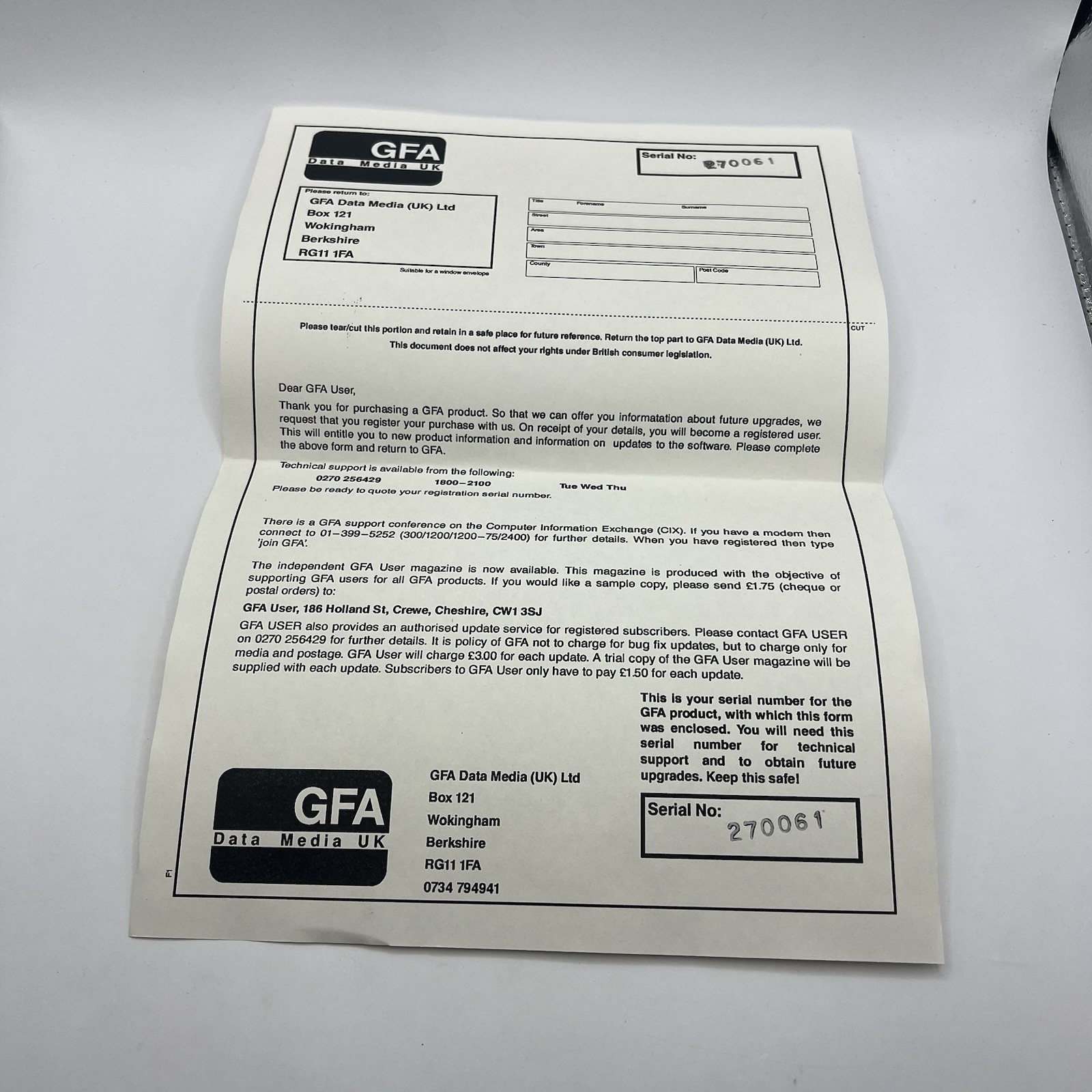 GFA Mission Control Productivity Shell Environment Atari ST Rare Utility PAL