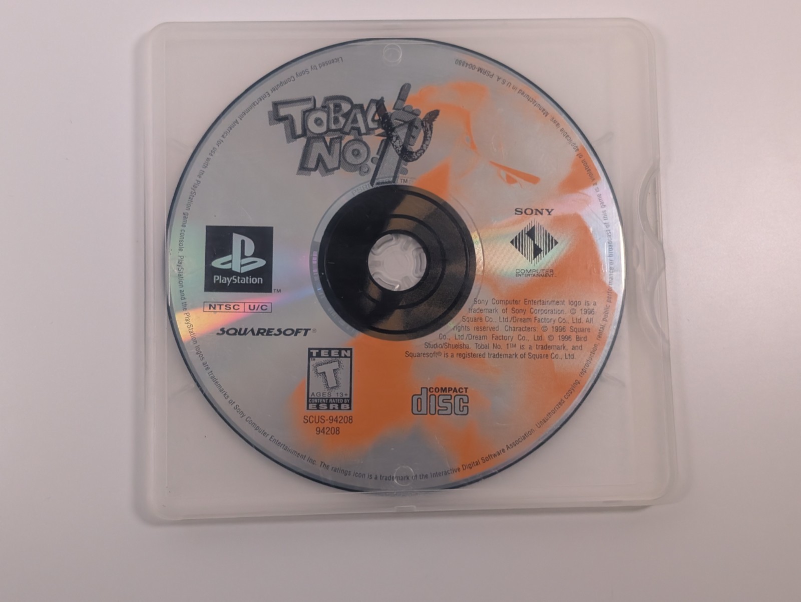 Tobal No. 1 (Sony PlayStation 1, PS1, 1996) – Disc Only Tested Working