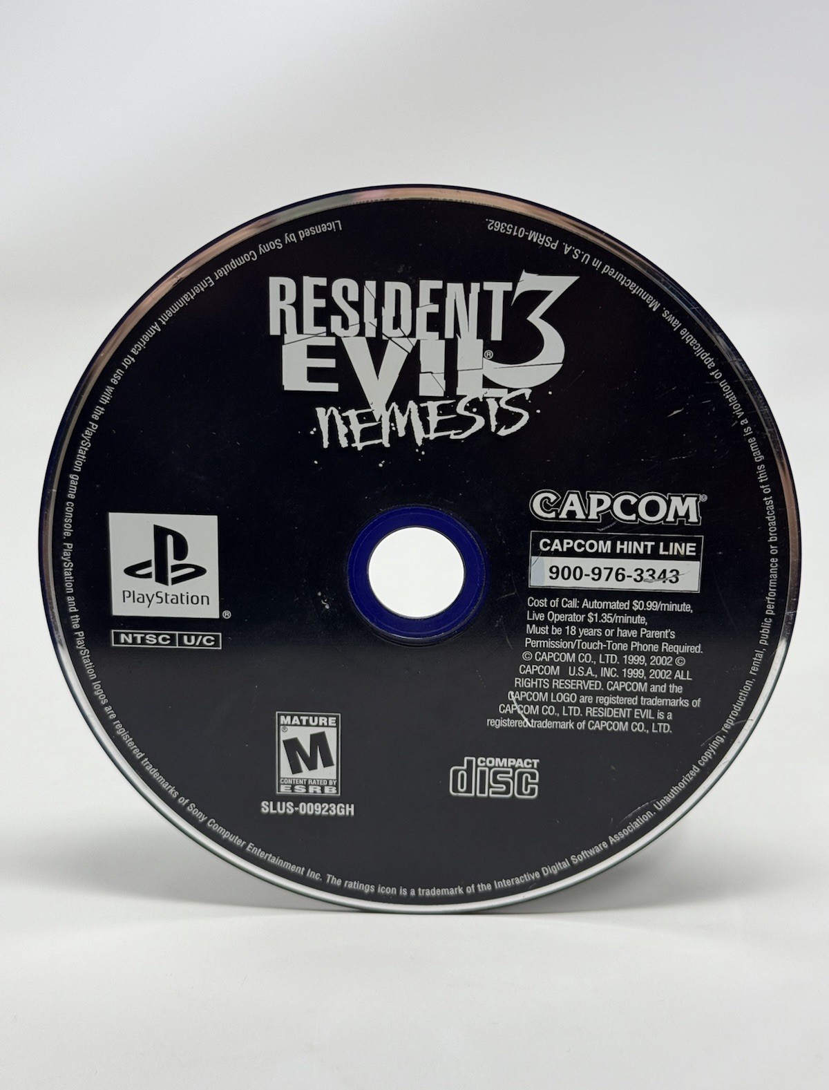 Resident Evil 3 Nemesis PS1 PlayStation 1 Mint Disc Only Authentic Tested Works