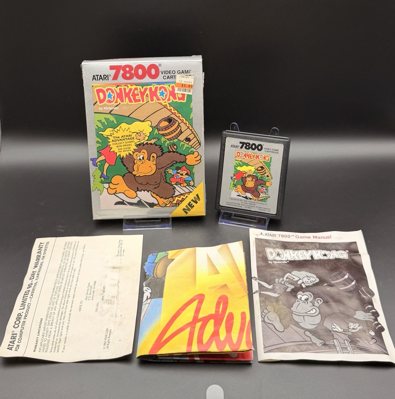 Atari 7800 Donkey Kong 1988 (CIB)-TESTED-Atari-FAST SHIPPING!