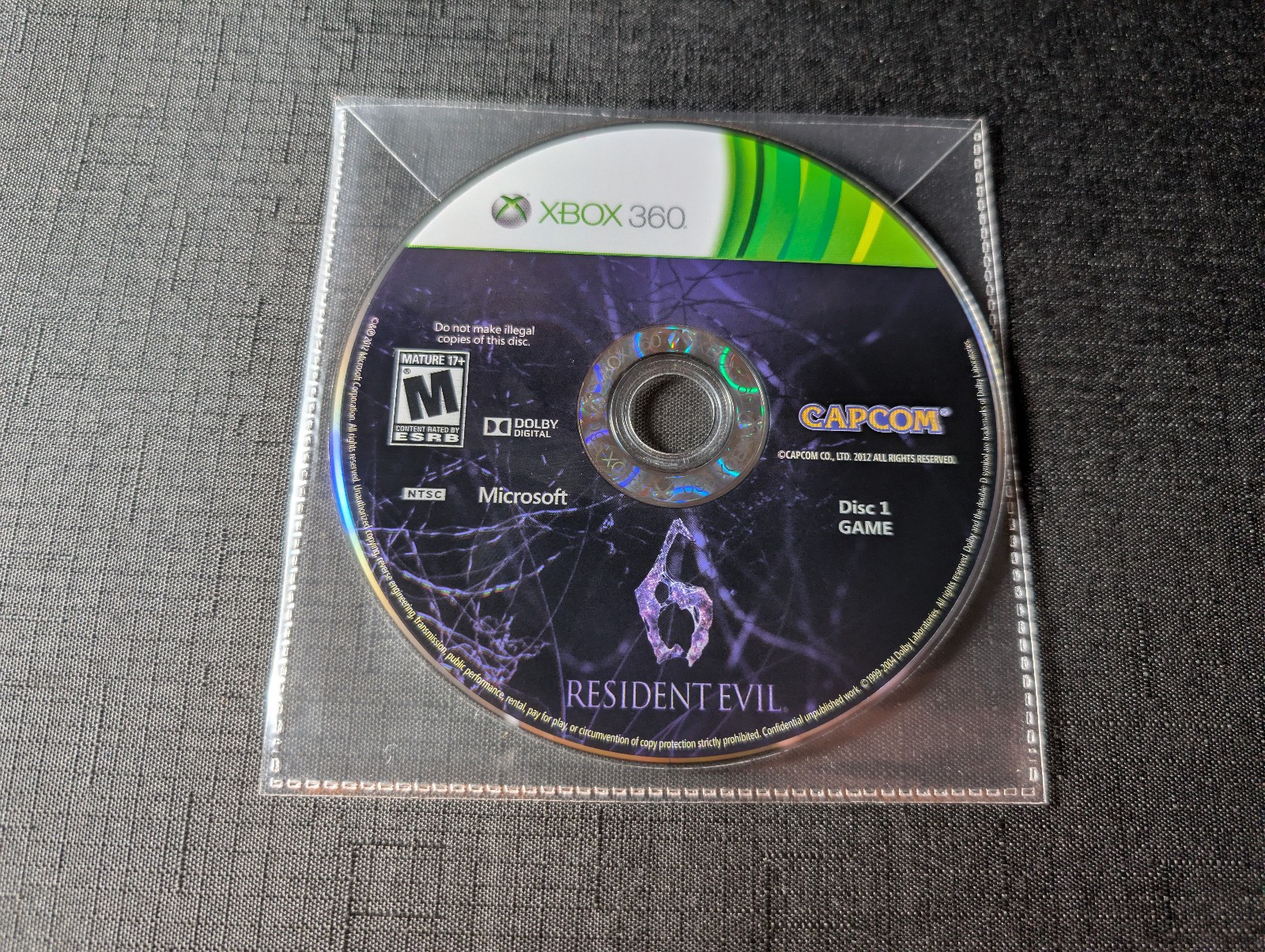 Resident Evil 6 (Microsoft Xbox 360, 2012) Disc 1 Only