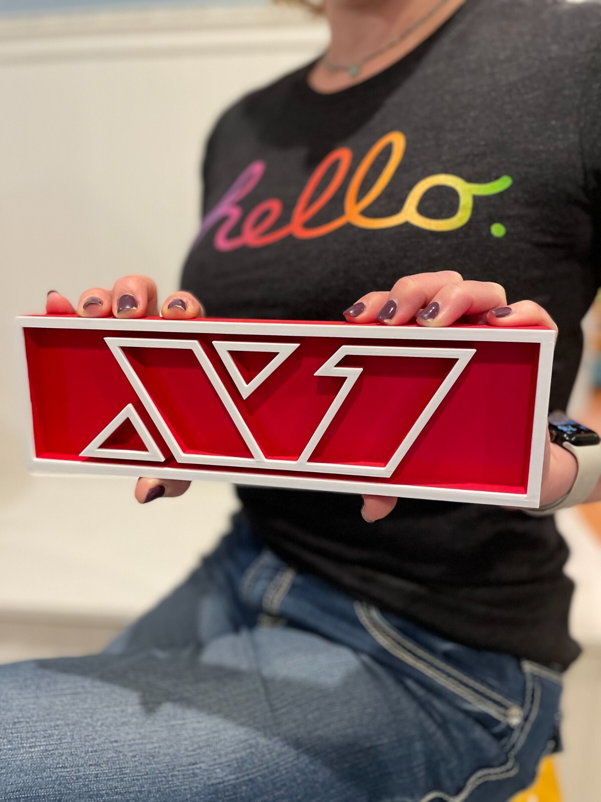 SHARP X1 3D printed game console placard, multi-color
