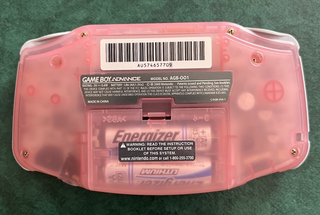 Nintendo Game Boy Advance Pink Handheld Console Model AGB-001