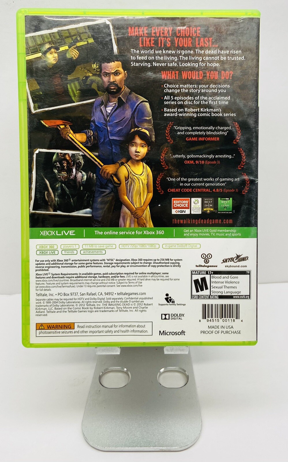 The Walking Dead: A Telltale Games Series (Microsoft Xbox 360, 2012) Working