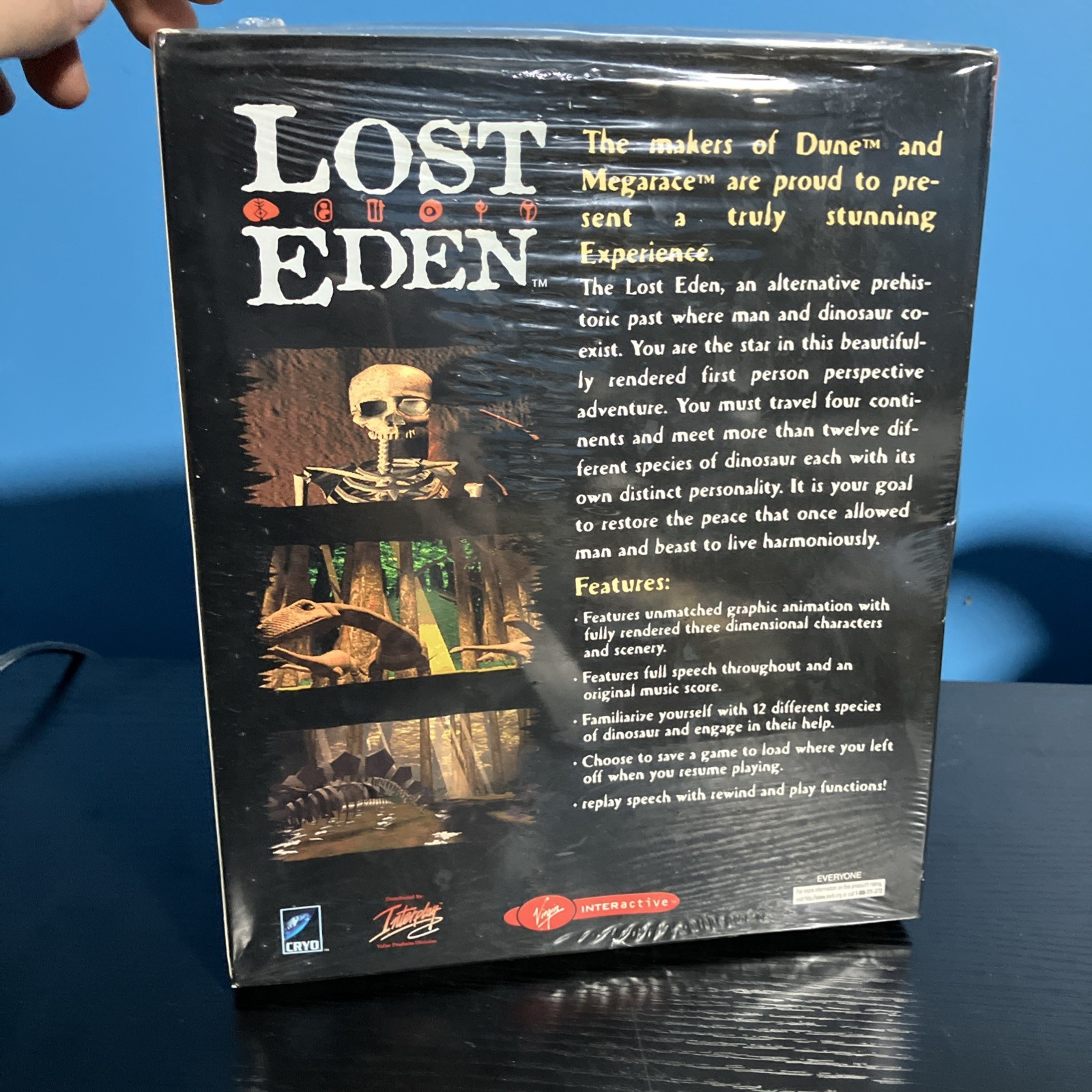 Pc big box LOST EDEN ADVENTURE GRAPHIC cryo virgin complete Sealed