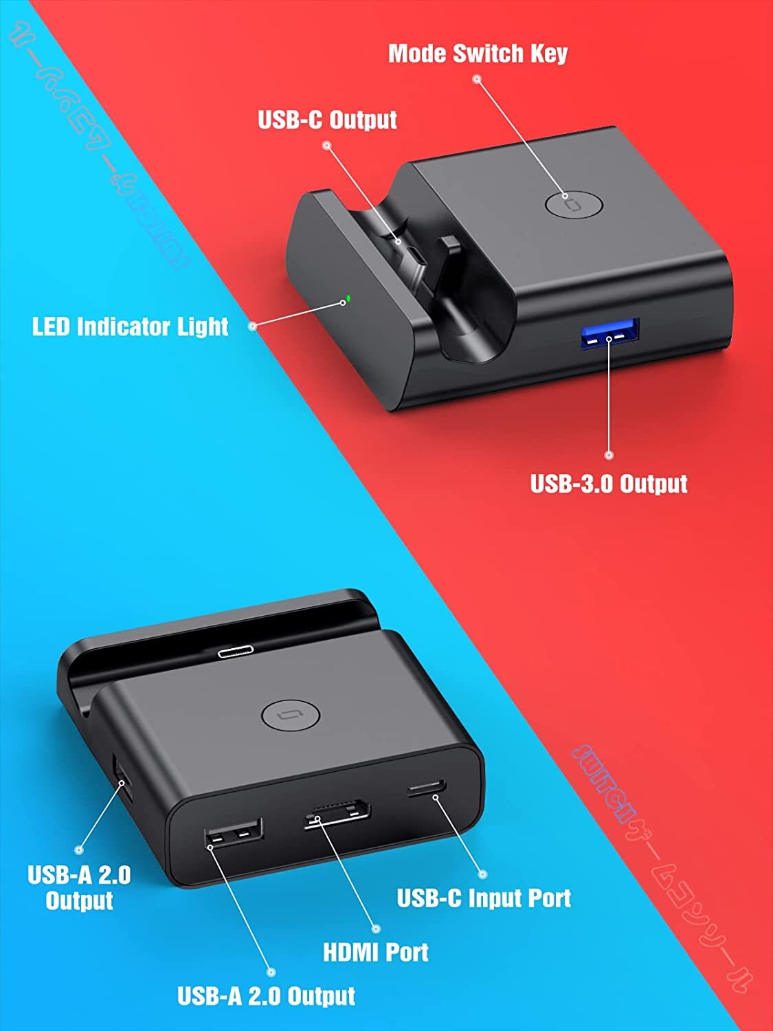 NEWDERY For Nintendo Switch Docking Station Stand Charging Dock 4K TV HDMI Adapt
