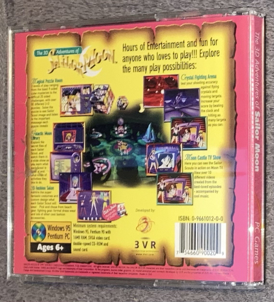 The 3D Adventures of Sailor Moon CD ROM Windows 95 Pentium PC 1997