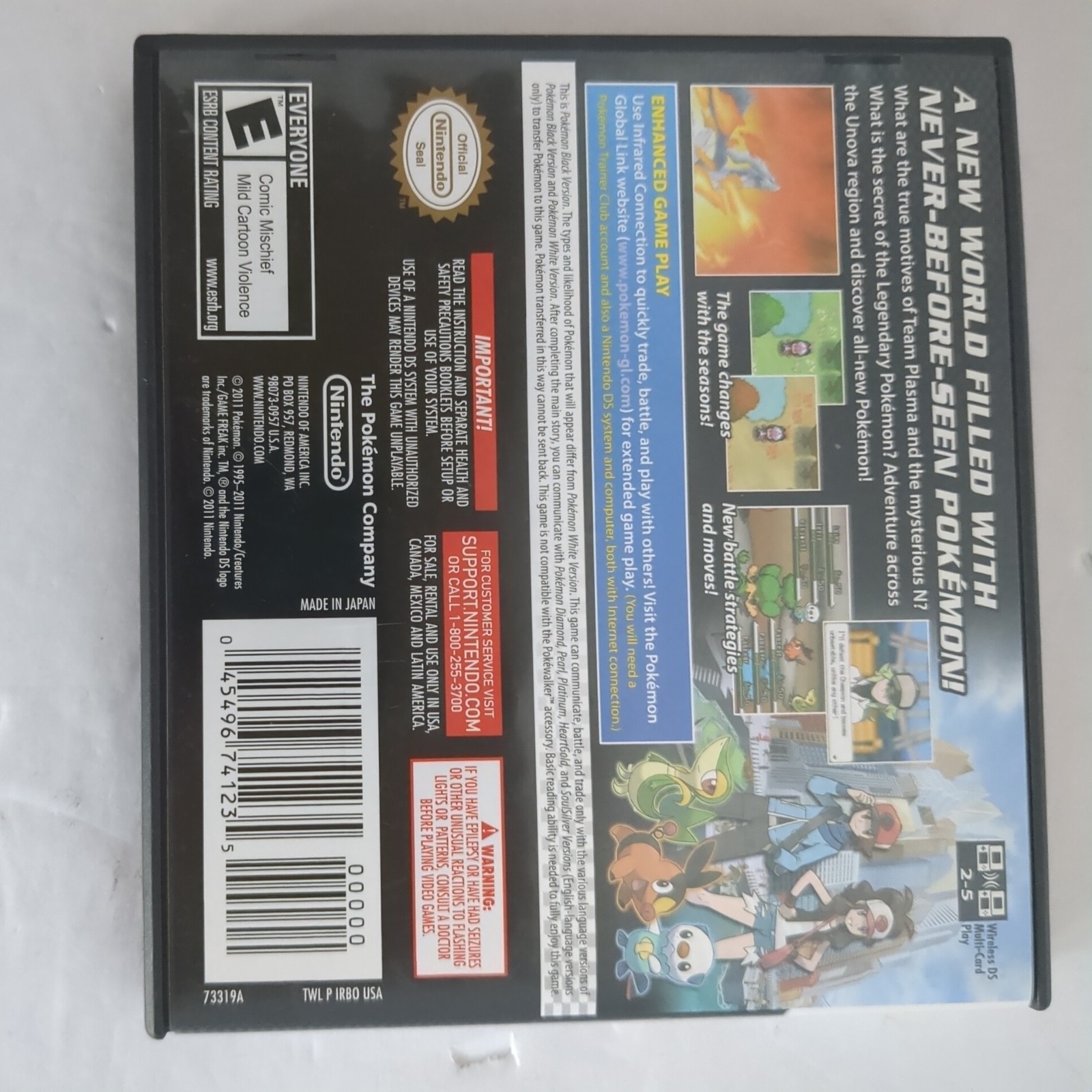 Pokemon Black with Case/Leaflets – DS – Great Condition – Works Great!