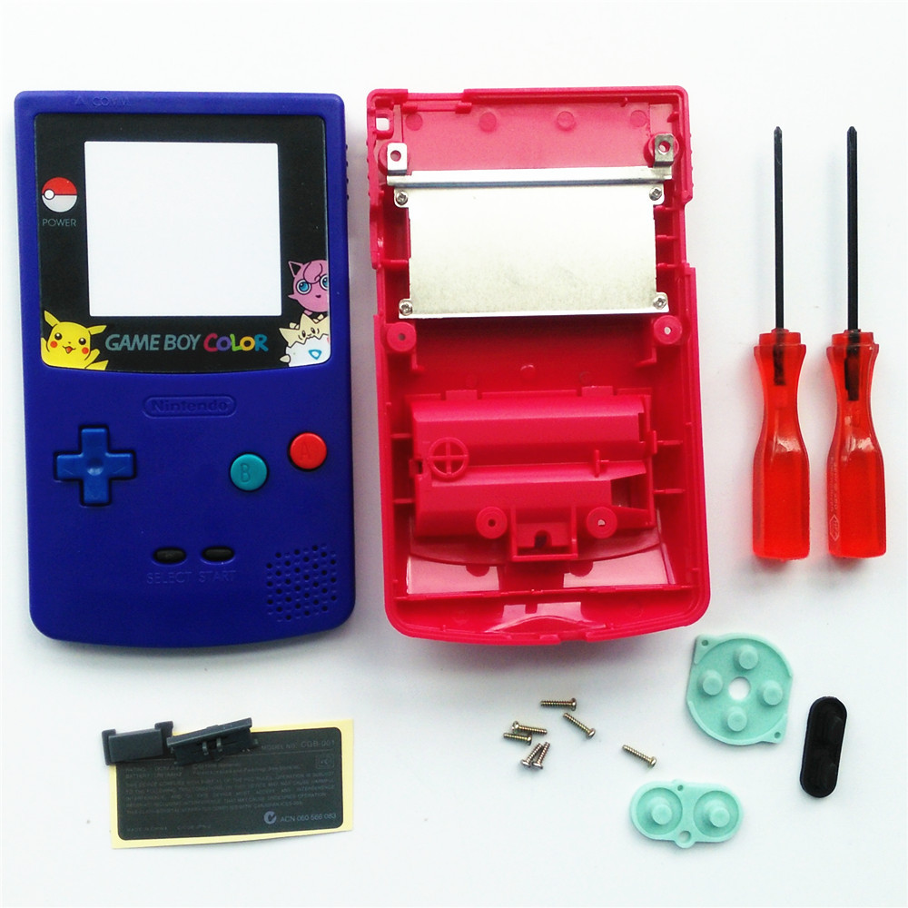 Pokemen Jigglypuff Purple Red Housing Shell Case for Nintendo Gameboy Color GBC