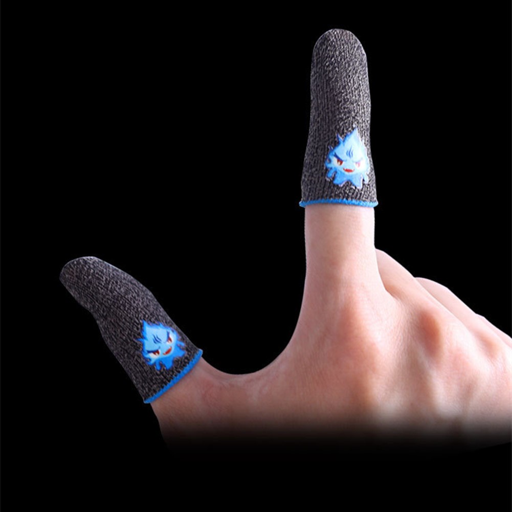 2pcs Mobile Finger Sleeve Sweatproof Screen Controller Touch Gloves for PUBG a