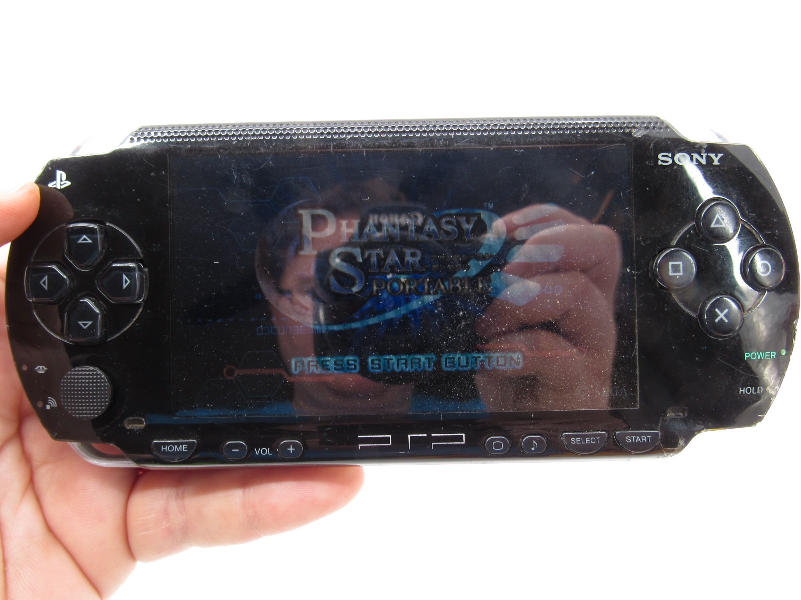 Black PSP 1001 w/ Battery 8 GB Card SD Card Adapter Phantasy Star Game Tested