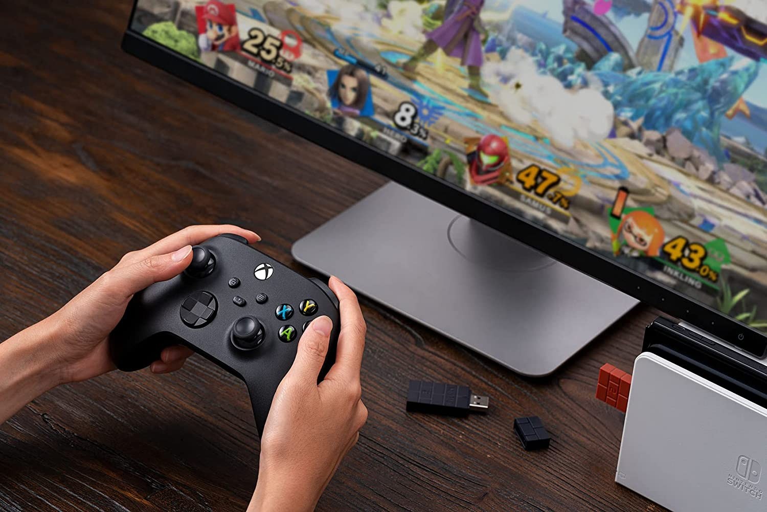 8Bitdo Wireless USB Adapter for Switch, Windows, Mac & Raspberry Pi – Brown