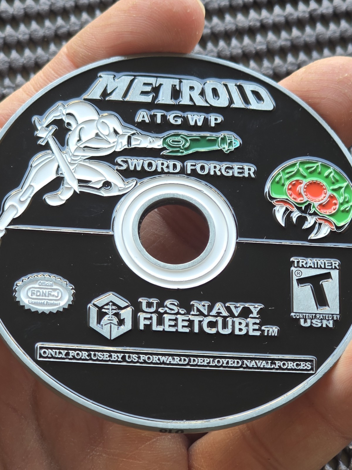 Nintendo Metroid Challenge Coin Medal Gamecube Rare Promo US NAVY GC NES Type 2