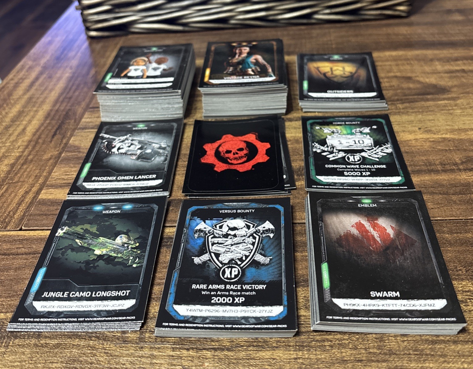 Gears of War 4 Promo Cards Bulk Lot 205 Pc Reyna Lancer Horde Bounty Stickers