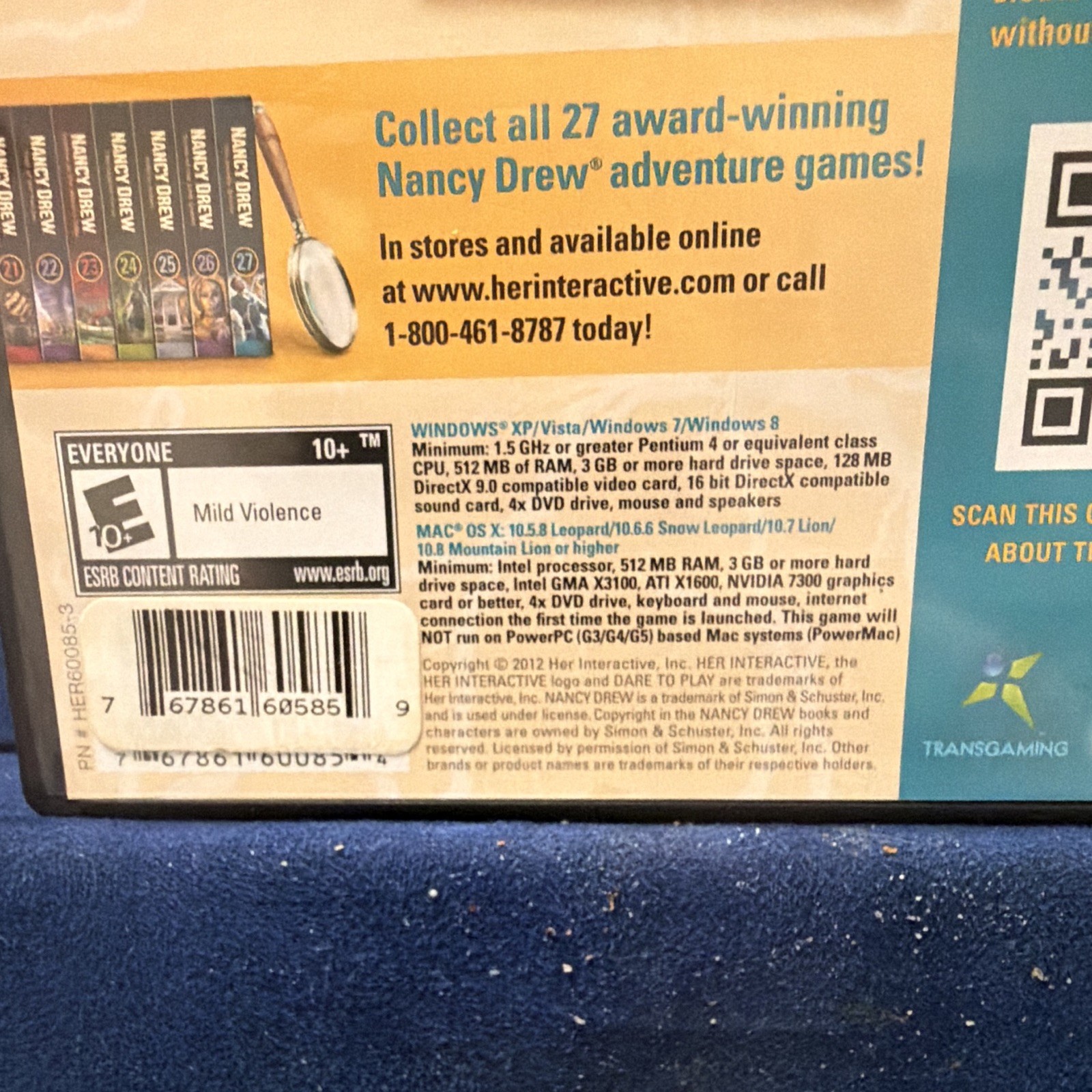 Nancy Drew PC/Mac DVD-ROM And Windows Bonus Edition Games Lot of 8