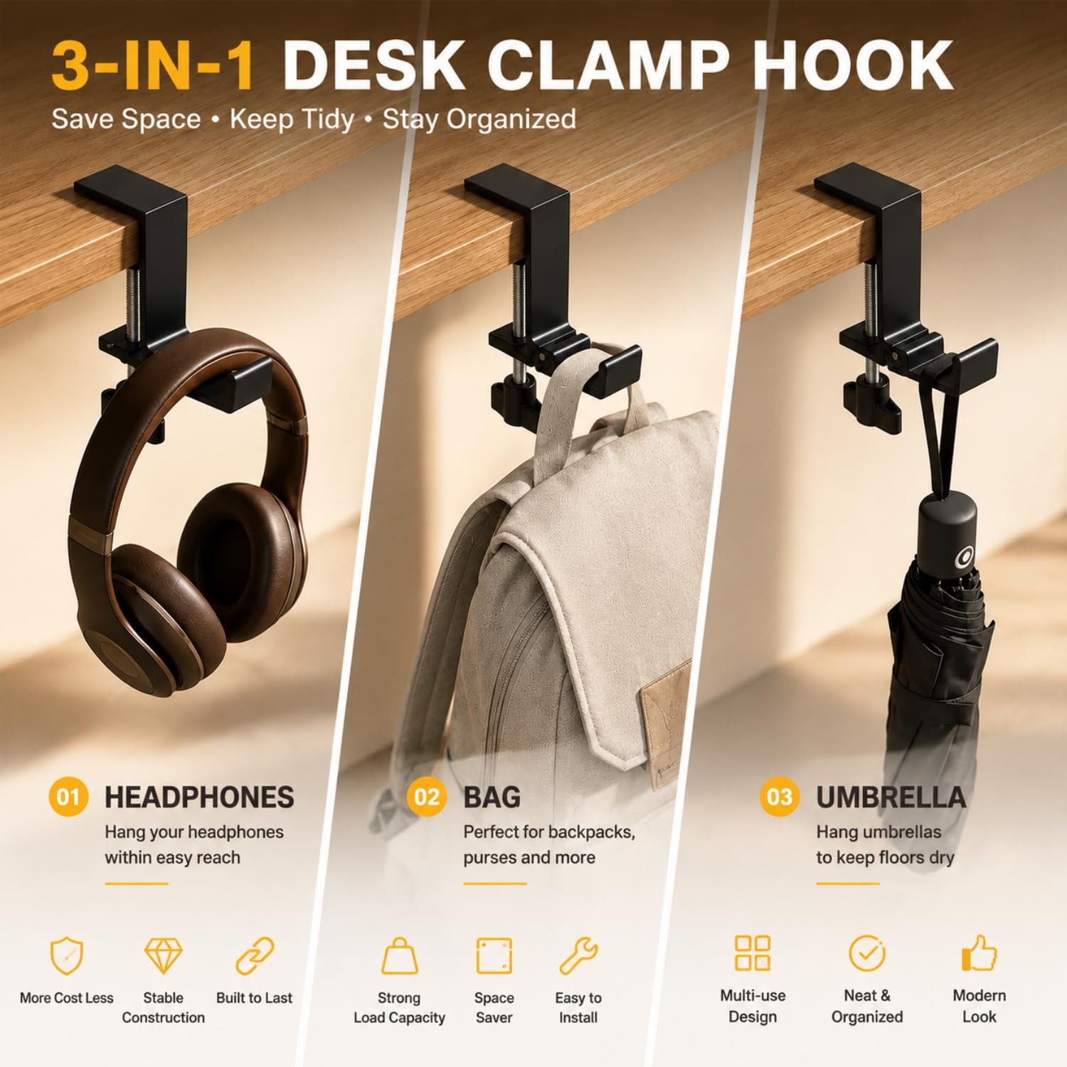 Headphone Stand for Desk, Aluminum Alloy Foldable Headphone Holder Headset S…