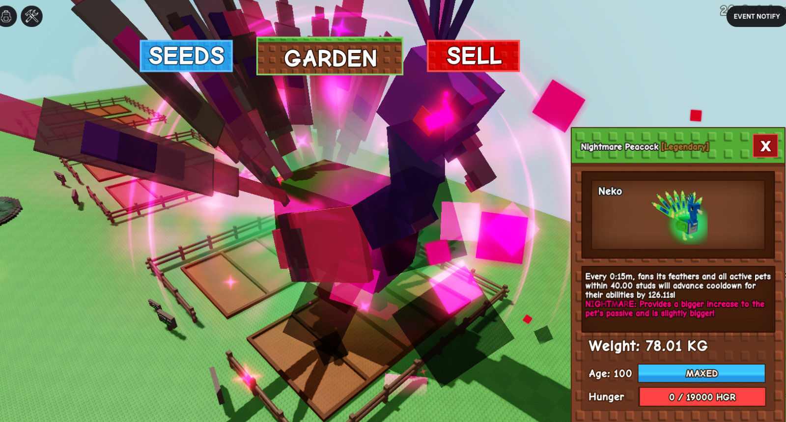 15 Second Nightmare Peacock! 78 Kg!- Grow A Garden – Roblox – Fast & Easy!