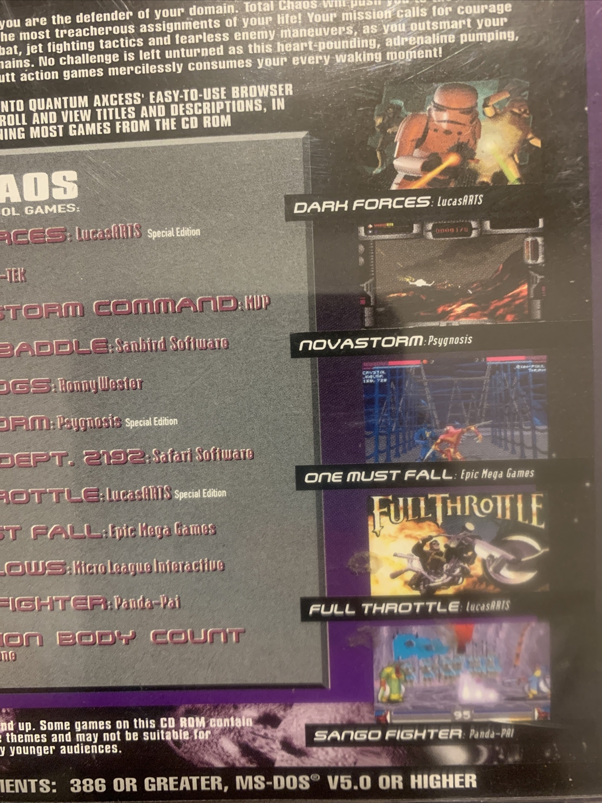Total Chaos: 12 Explosive Action Games for Use w/ 386 or Greater, MS-DOS V5