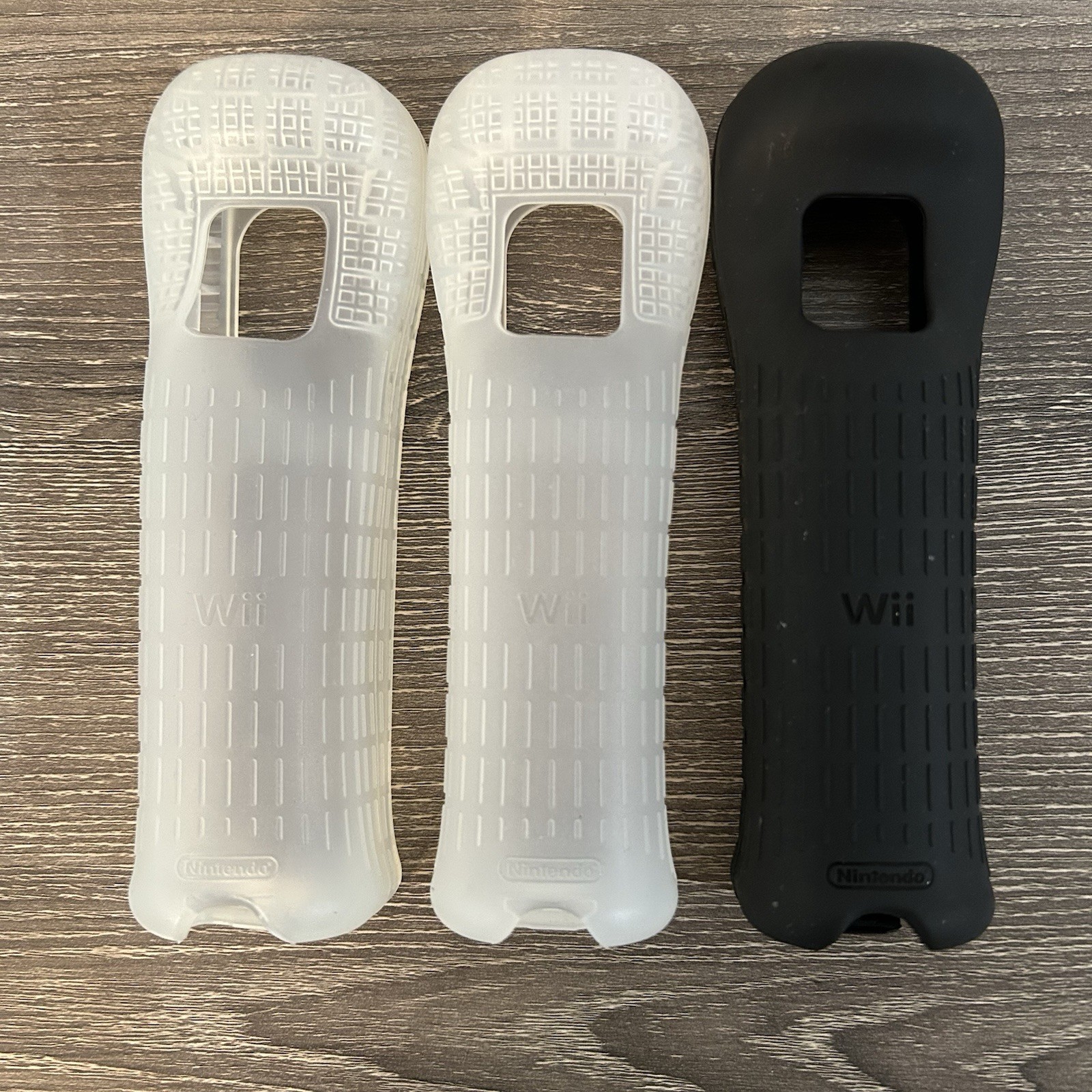 3 Nintendo Wii Official Clear OEM Remote Rubber Silicone Gel Cover Sleeves