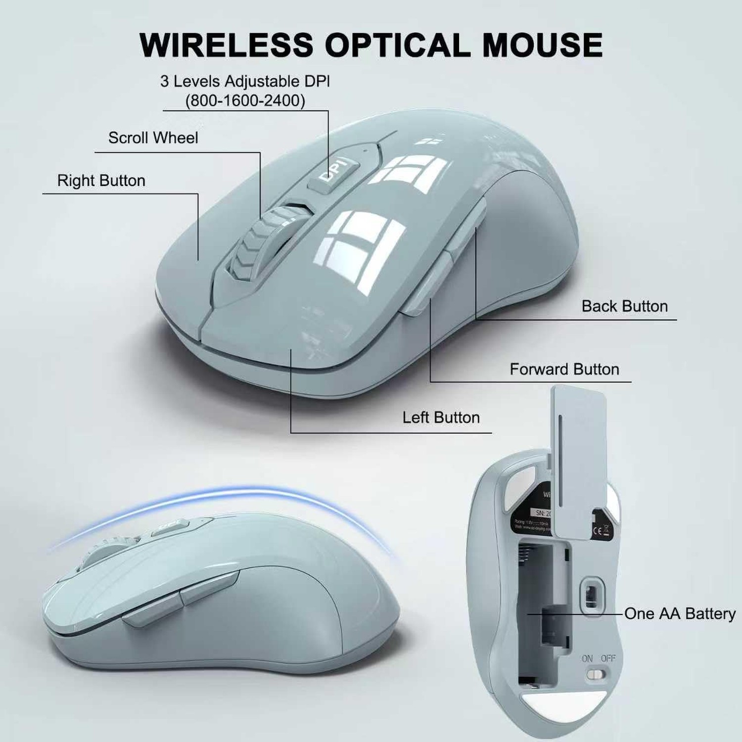 Wireless Keyboard and Mouse Combo, ULSOU 2.4G Full-Sized Ergonomic Computer K…