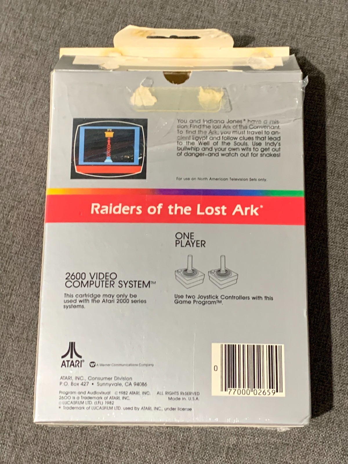 Vintage Atari 2600 Raiders of the Lost Ark CIB Complete In Box With Catalog