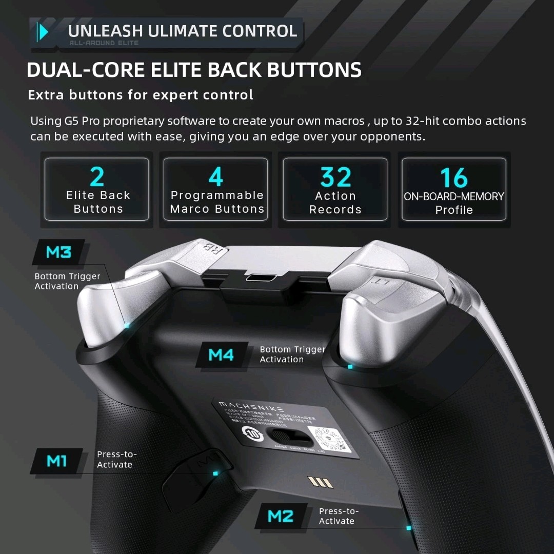 Machenike G5 Pro Wireless Gaming for PC Switch iOS Android – Hall Effect – Black