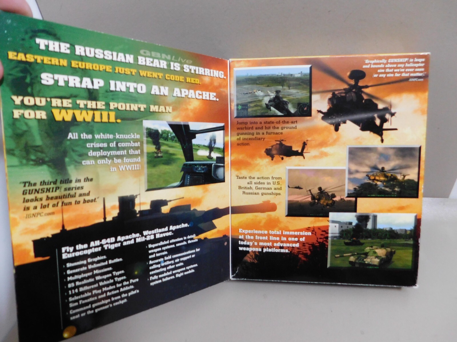 GUNSHIP! PC Big Box Attack Helicopter Simulation Game 2000 Micro Prose Complete