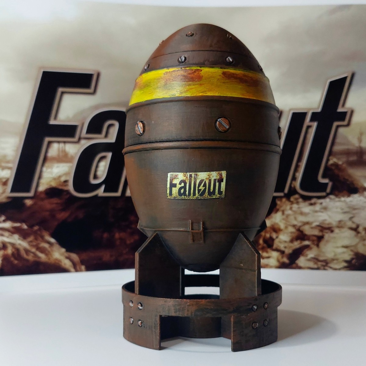 Fallout Series Mini Nuke 6 inches Replica Bomb & 10 Waterproof Sticker Pack