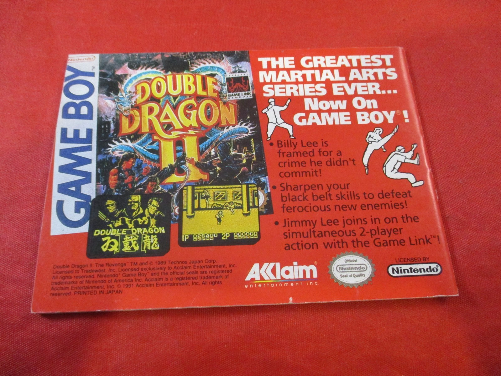Beetlejuice Nintendo Game Boy Instruction Manual Booklet ONLY