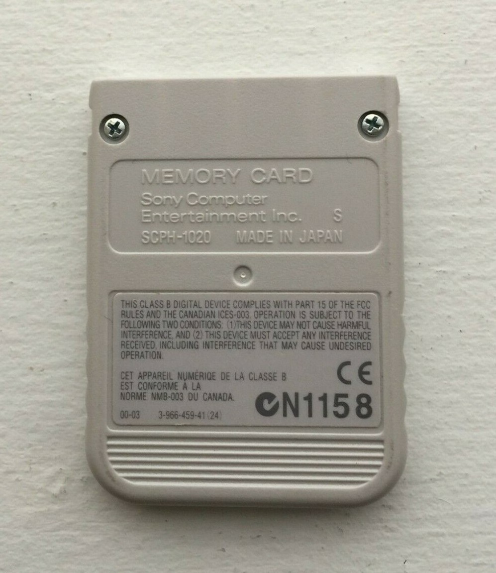 Sony PlayStation OEM Official 1 PS1 PSX Memory Card SCPH-1020 – GRAY – TESTED!