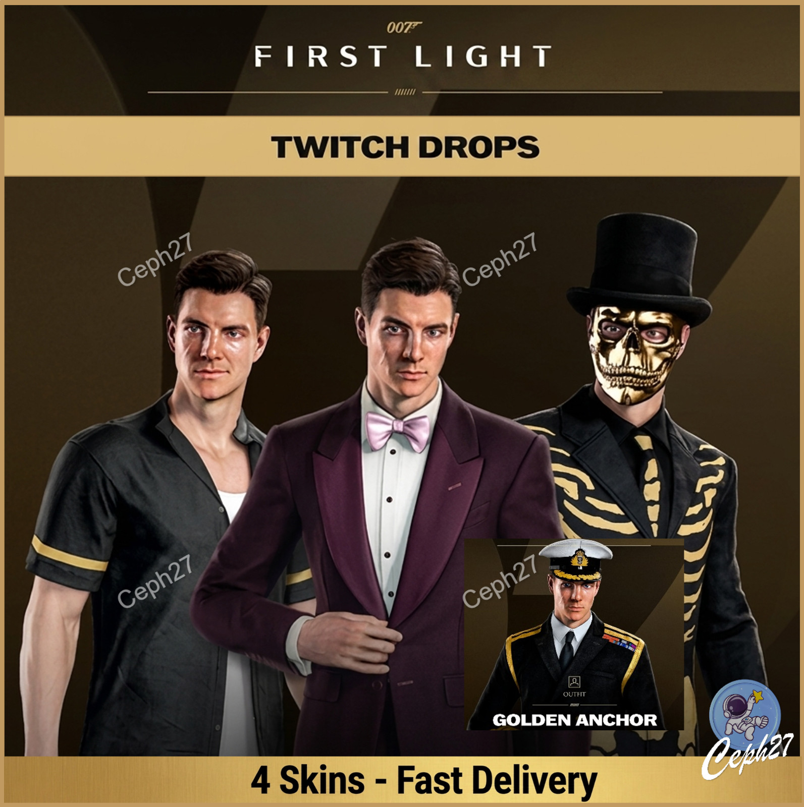 007 First Light – Outfits/Skins – Twitch Drops – ALL 4/4 Items