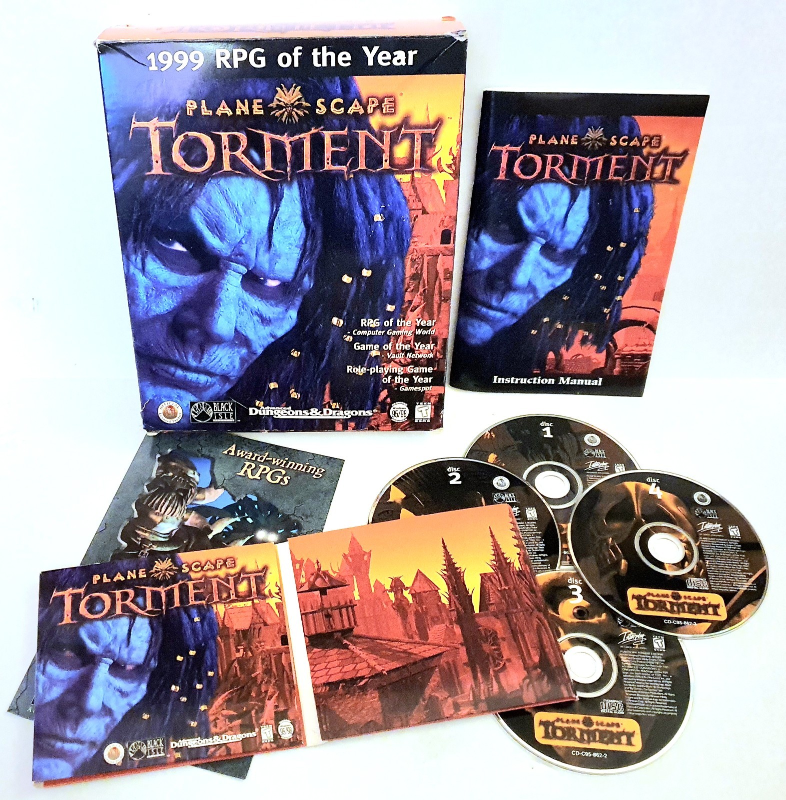 PlaneScape Torment CD pc, 1999 RPG of The Year, Big Box, Black Isle, collectable