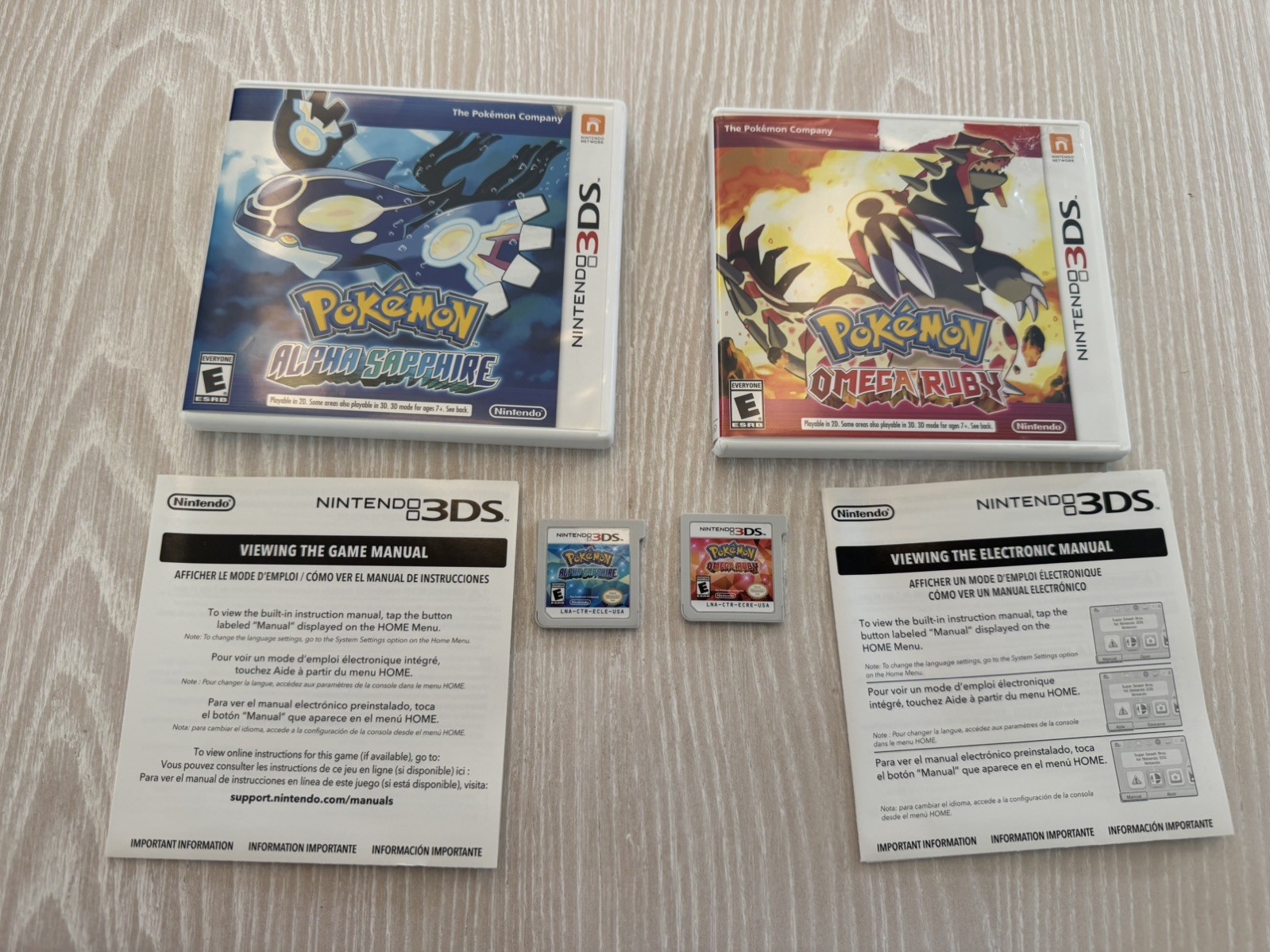 Pokemon Omega Ruby and Alpha Sapphire Complete CIB Bundle Tested and Clean