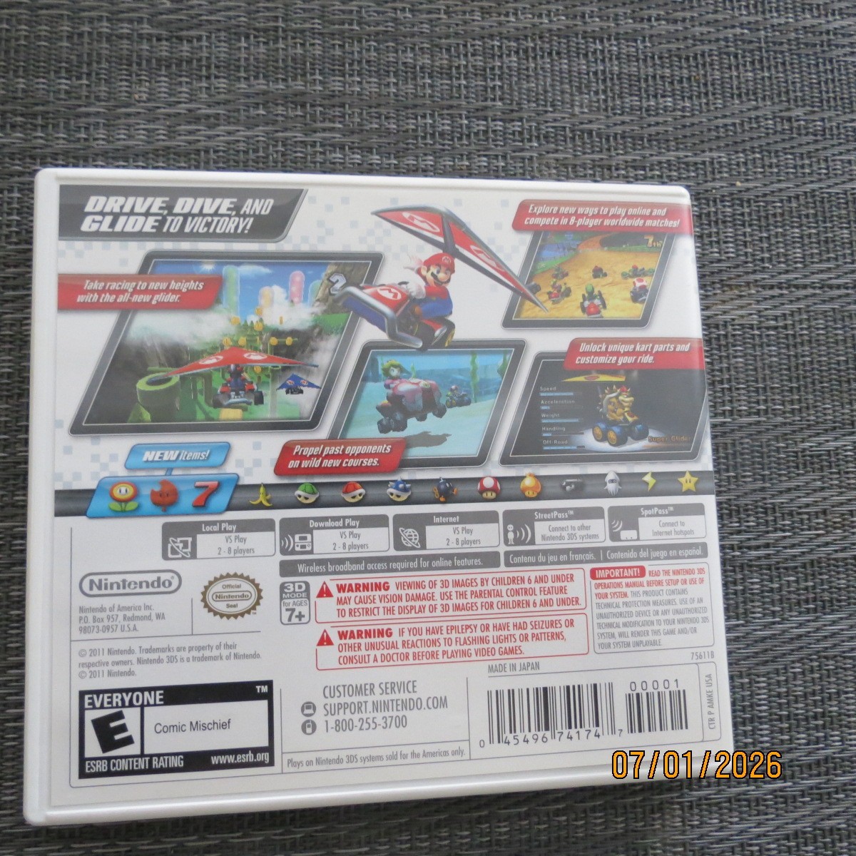 Mario Kart 7 (Nintendo 3DS, 2011 Complete w/Manual & inserts very good condition