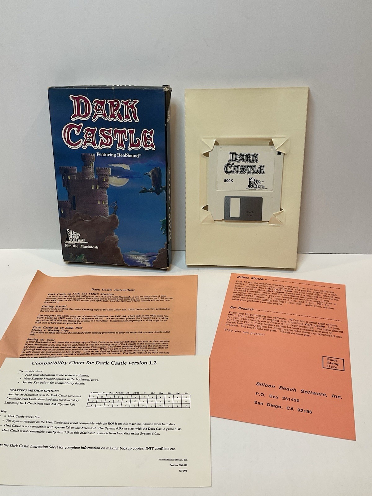 Vintage Macintosh 128k 512k Game Dark Castle – Silicon Beach Software