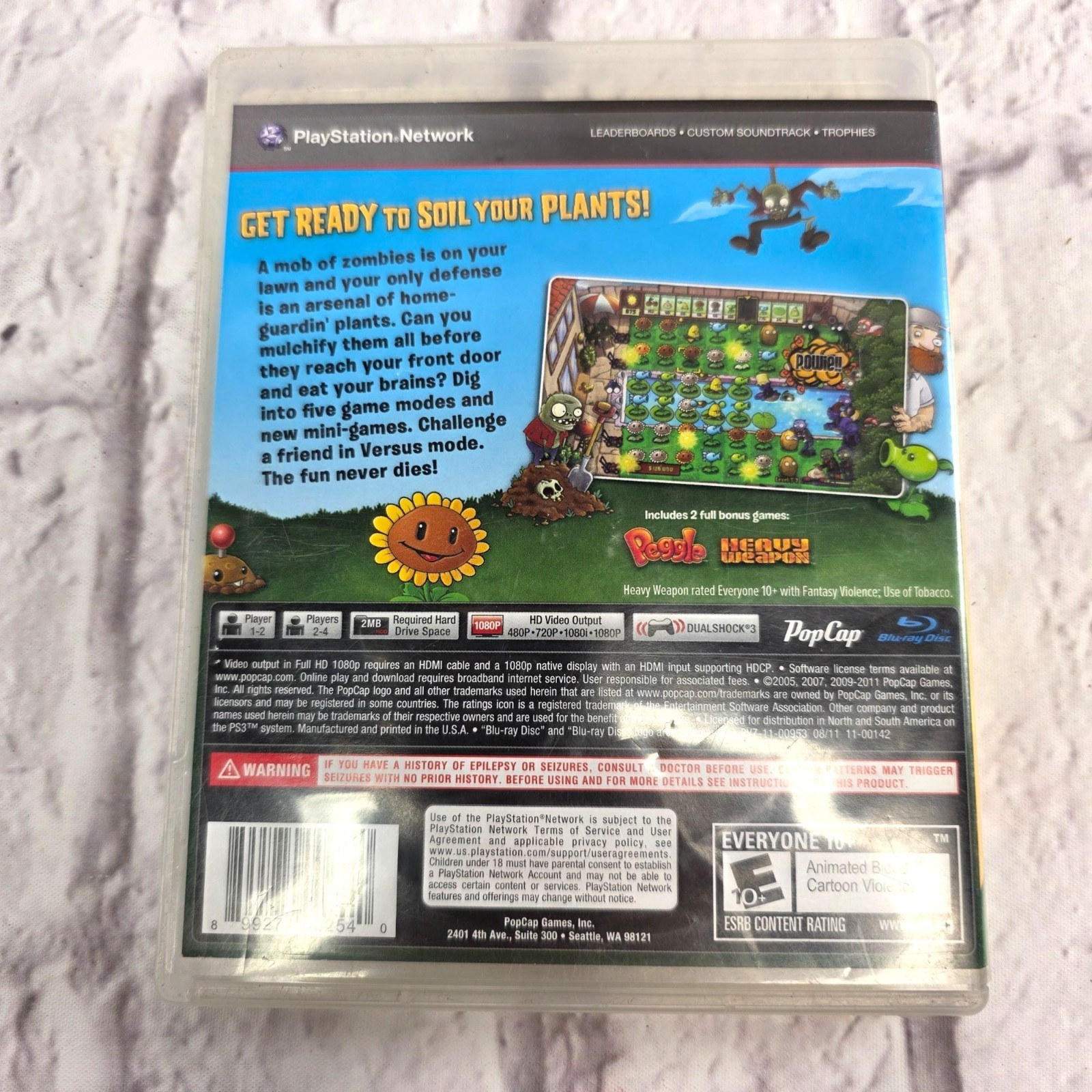 Plants Vs. Zombies PS3 Game Includes Bonus Games Peggle & Heavy Weapon Tested