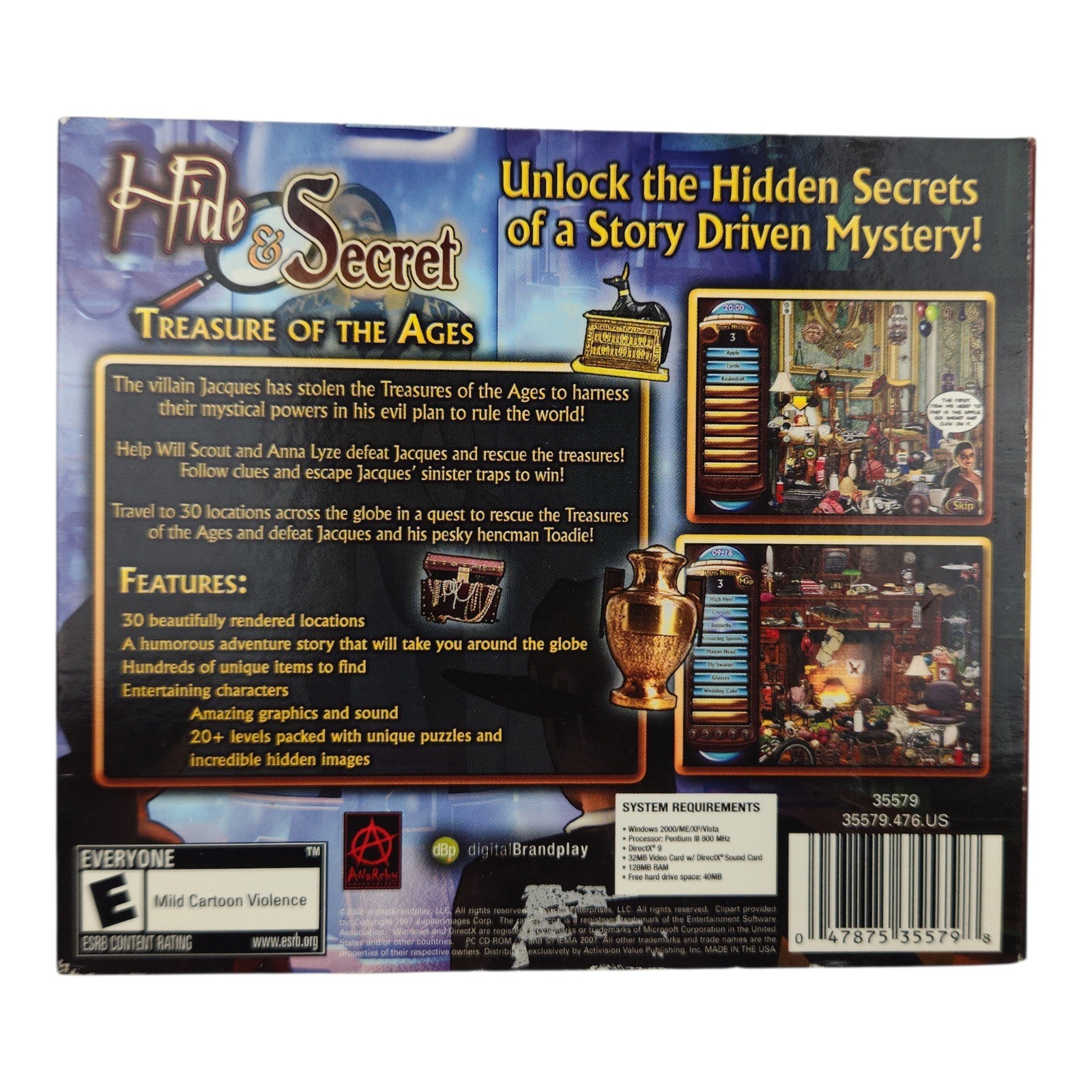 Nostalgic 2000s PC Game Lot (7) Hidden Object Mystery & Puzzle Y2K Big Box