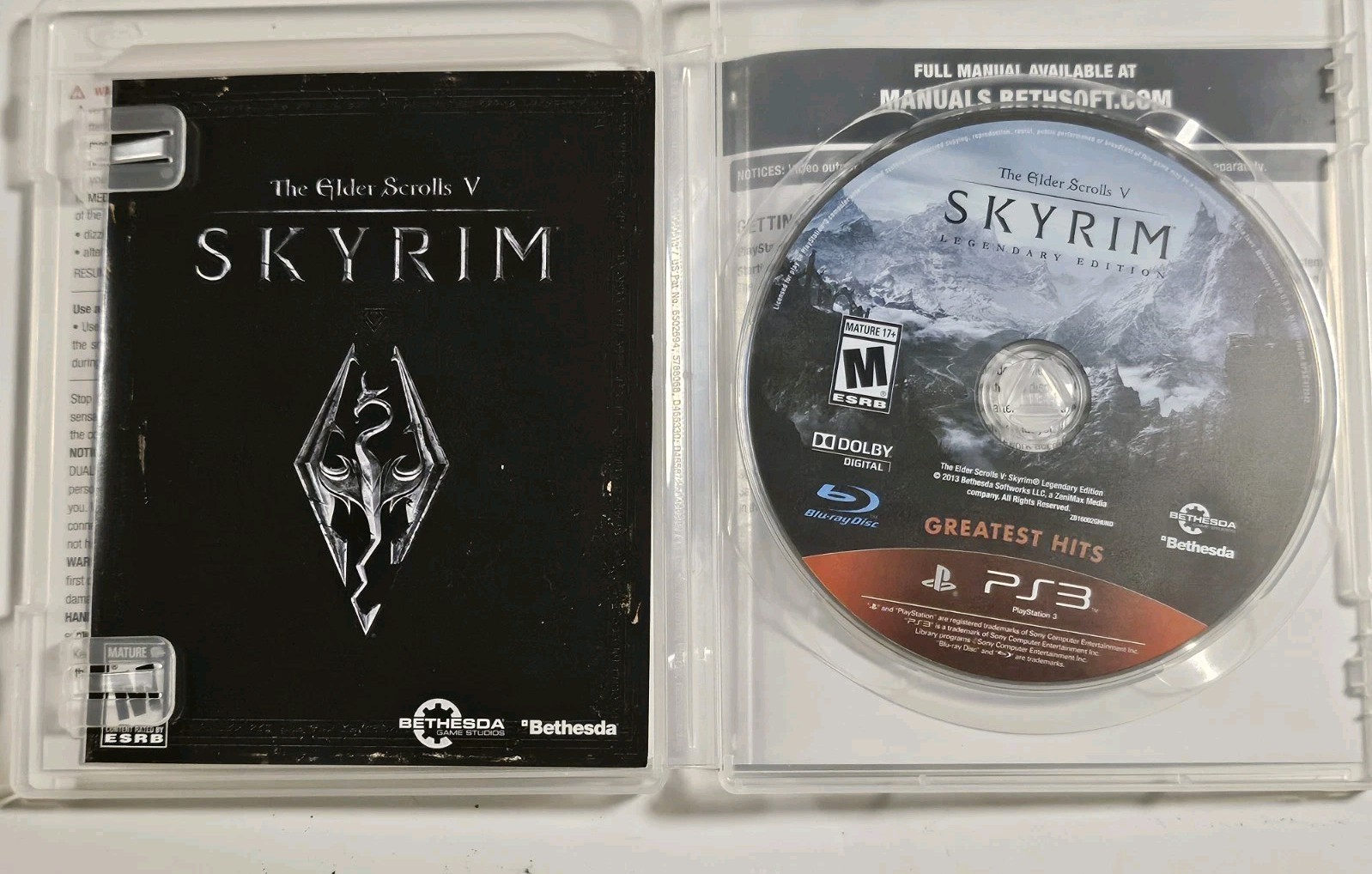 Skyrim PS3 Original Release W/ Manual Tested