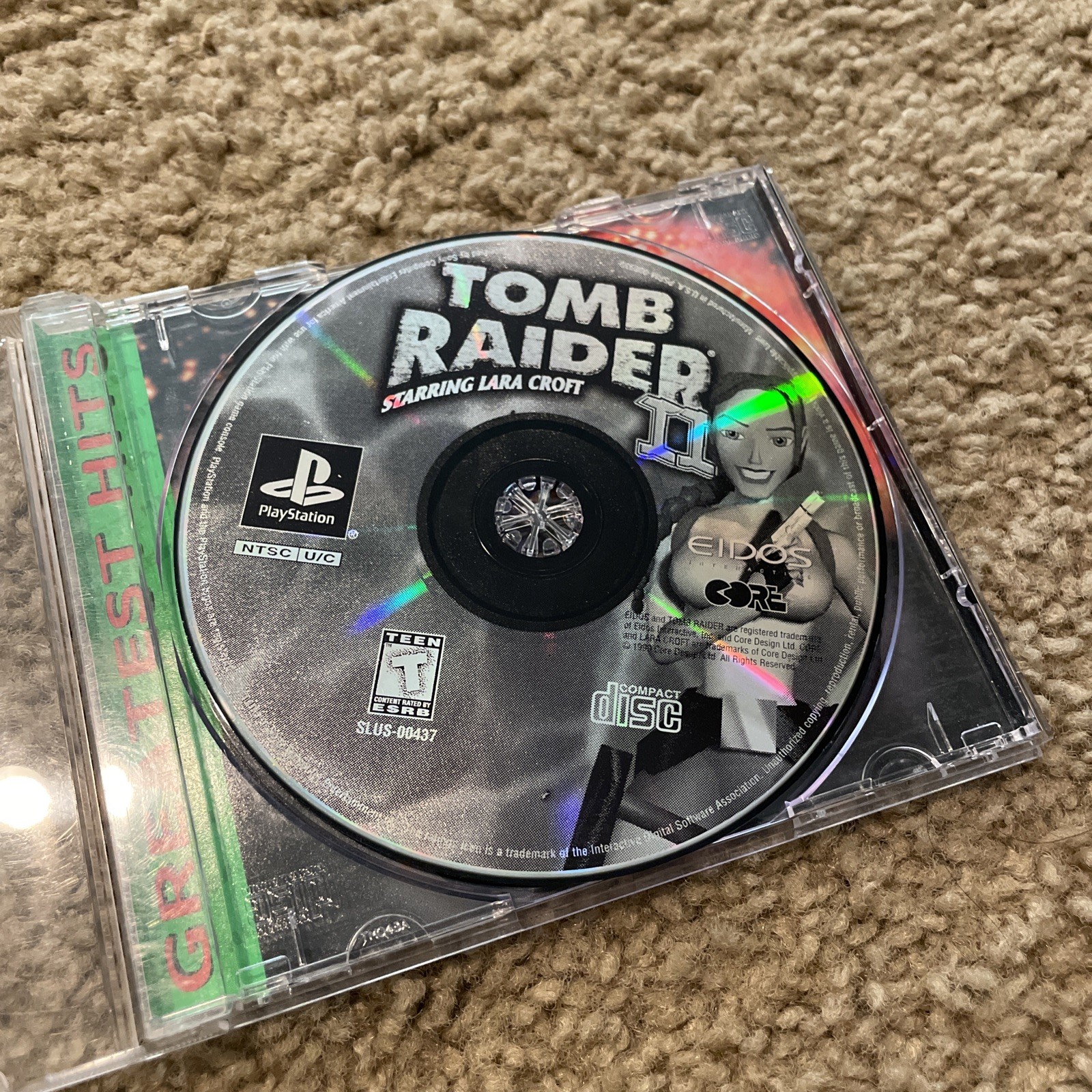 Tomb Raider II 2 Greatest Hits -Sony PlayStation PS1- Tested Video Game