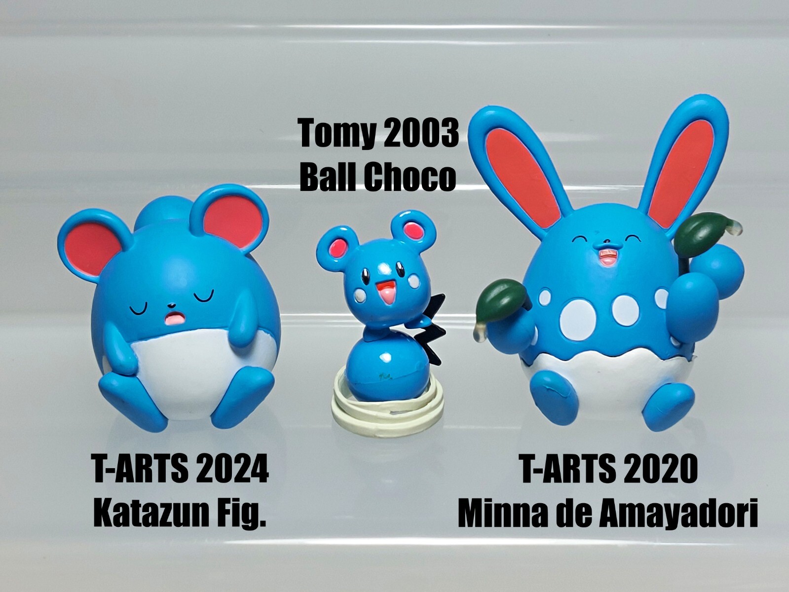 Pokemon Figure Set Azurill Tomy & Marill Azumarill T-ARTS 0.8-1.5in