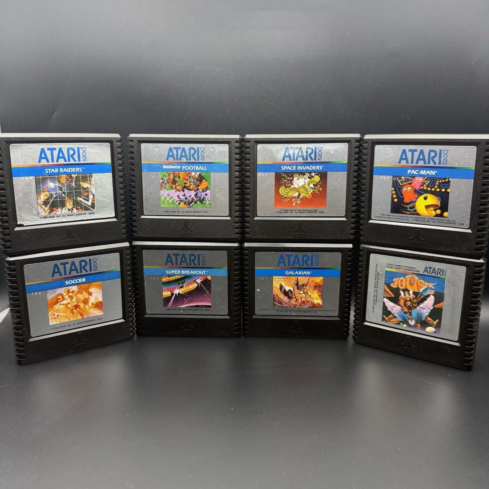 Lot (8) Atari 5200 Games Cartridges Pac-Man, Joust, Space Invaders & MORE!
