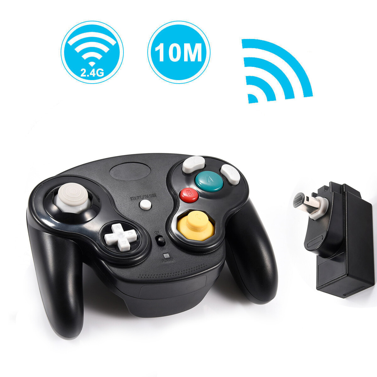 Wireless Game Controller W/ Adapter /Wired For Gamecube Retro Classic GC NGC