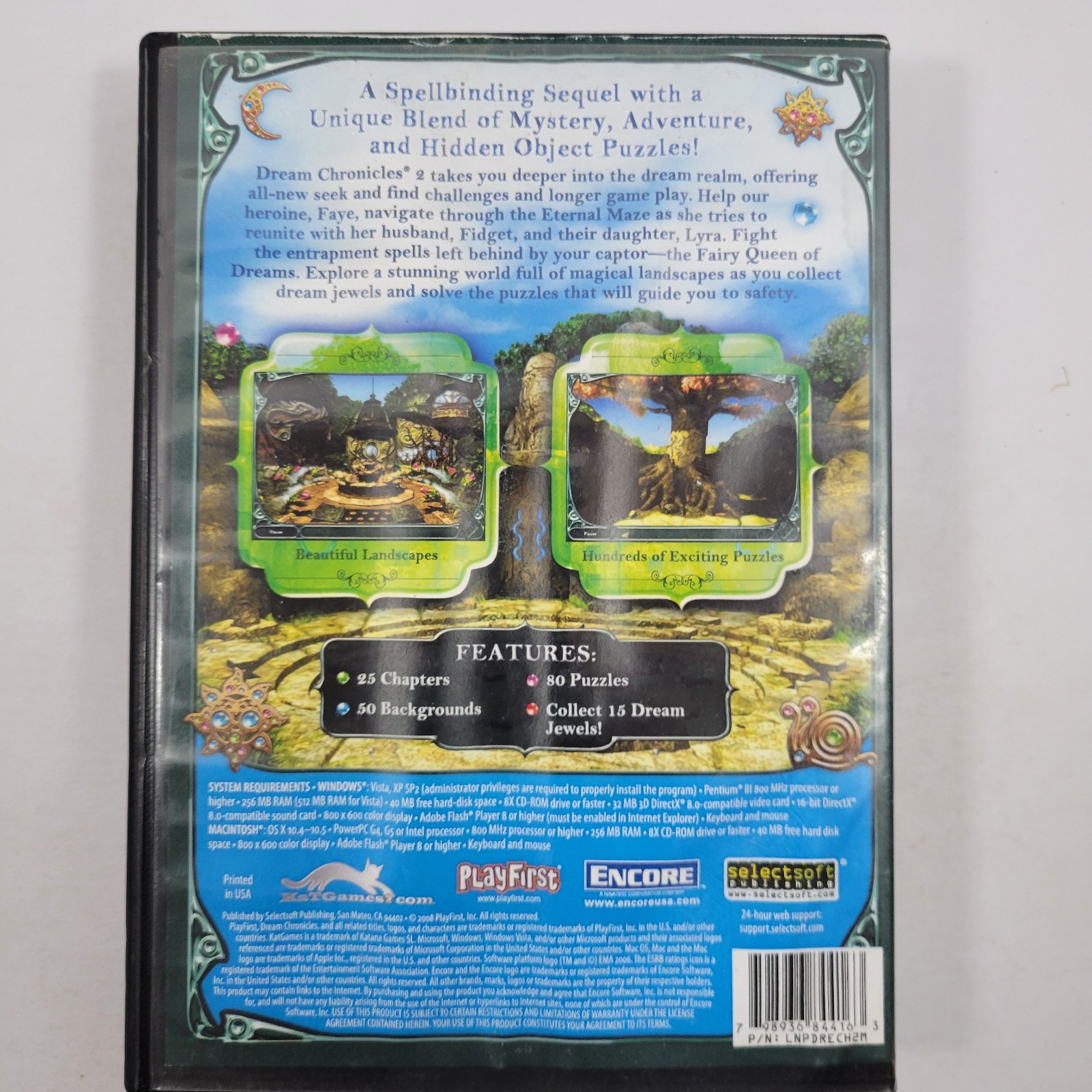 Dream Chronicles 2: The Eternal Maze (Windows/Mac, 2008) (Good)