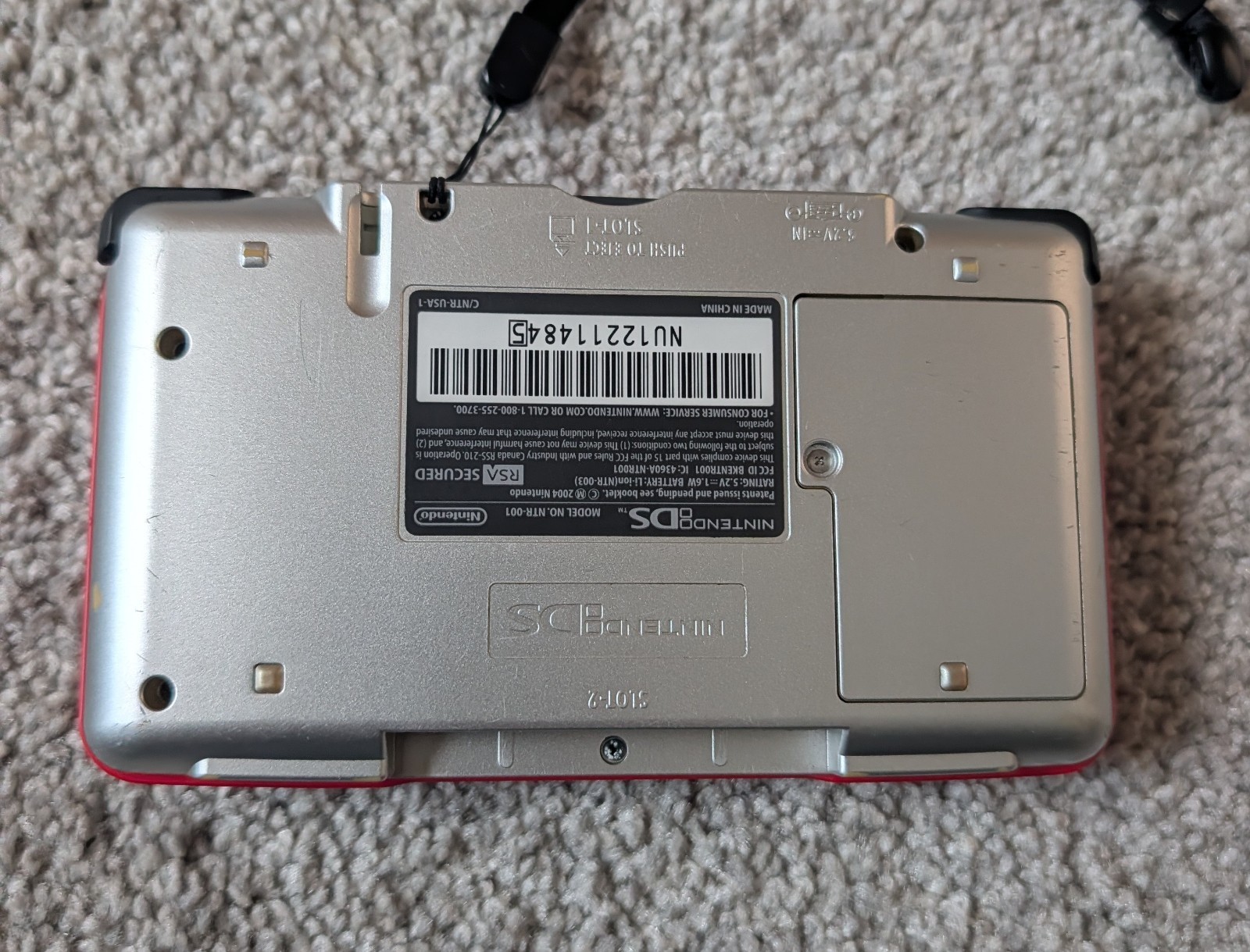 Nintendo DS Red/Black Tested And Working With Carrying Case, No Charger/ Stylus