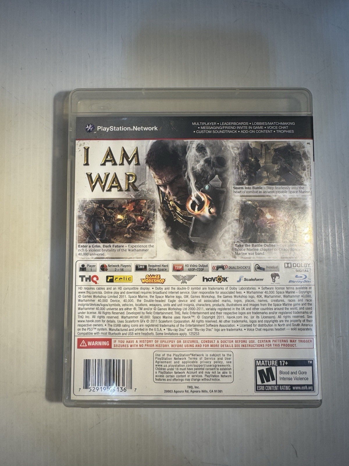 Warhammer 40,000: Space Marine (Sony PlayStation 3, 2011)