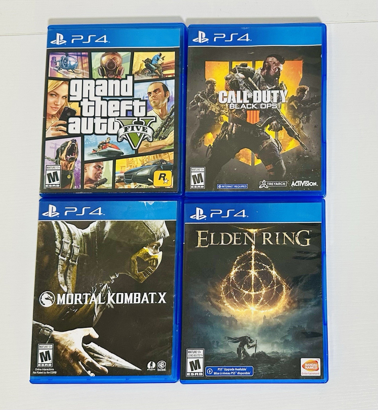 Sony PlayStation 4 (PS4) Slim 1TB Console CUH-2215B W/4 Games, Remote & Cables!