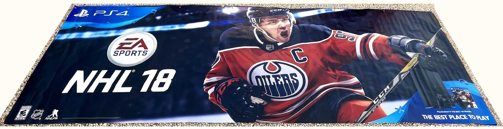 Sony Playstation PS4 GRAN TURISMO and NHL 18 double-sided vinyl banner 5x16ft
