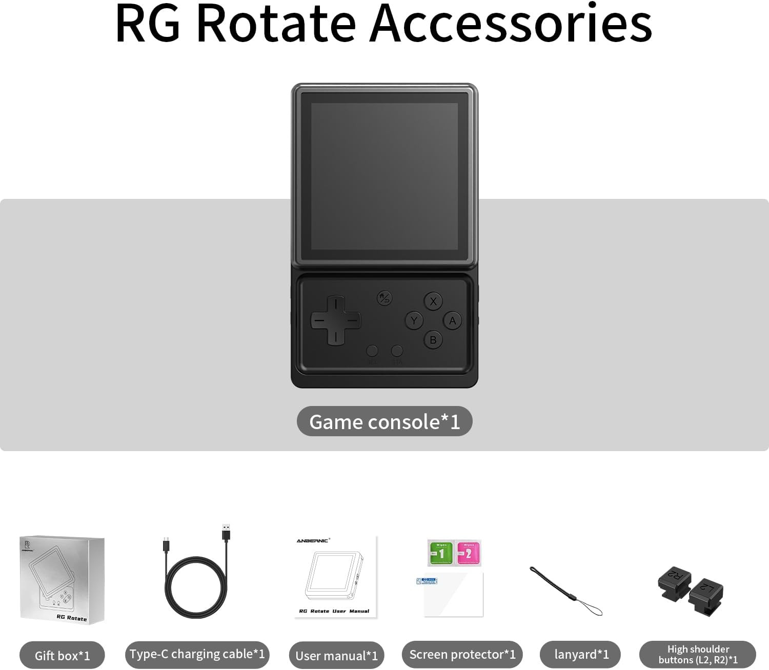 RG Rotate Retro Handheld Game Console,3.5-Inch Swivel-Screen Android 12 System 2