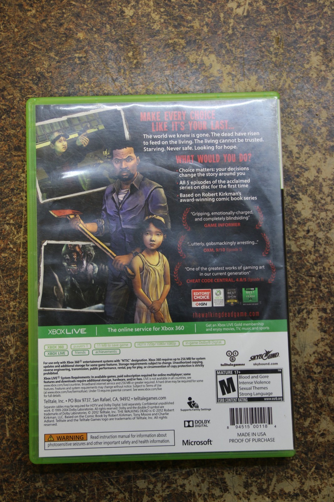 The Walking Dead (Xbox 360) CIB