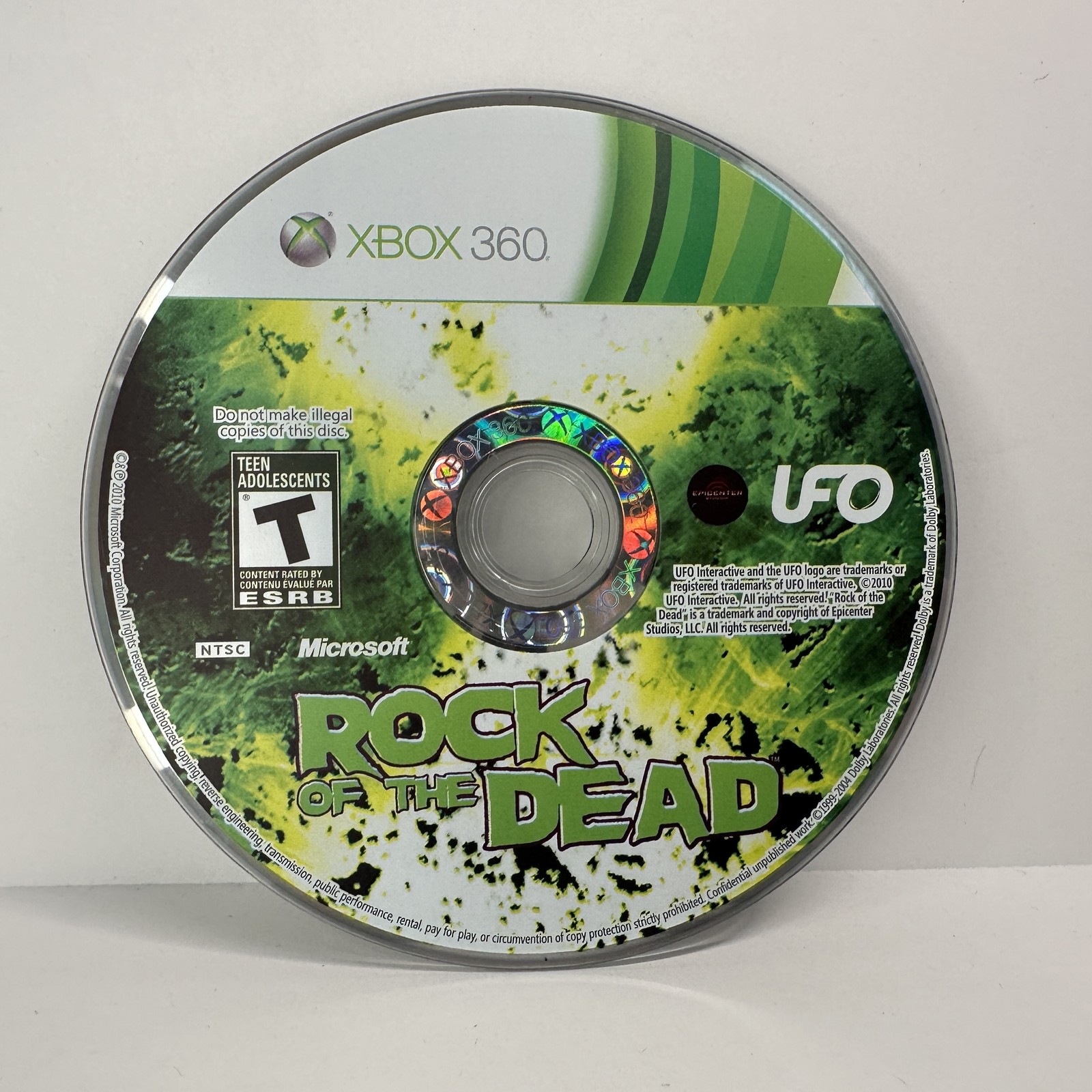 Rock of the Dead Microsoft Xbox 360 Video Game Disc Only Tested UFO Interactive